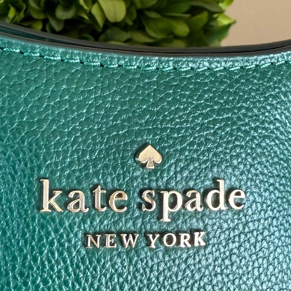 KATE SPADE ♠️ New York "Aster" 💚DEEP JADE GREEN💚LEATHER SHOULDER BAG 🌟EUC🌟 - Picture 5 of 17